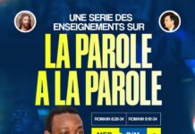 KINSHASA : RACHETÉ TABERNACLE LANCE UNE SÉRIE D’ENSEIGNEMENTS PROFONDS SUR « LA PAROLE À LA PAROLE » Affiche de la série de réunions au Racheté Tabernacle de Kinshasa