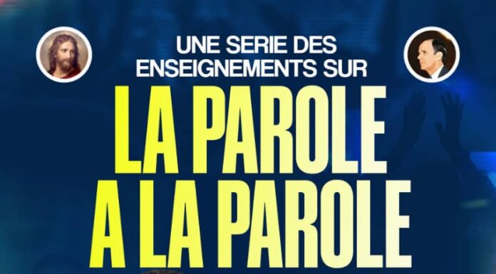 KINSHASA : RACHETÉ TABERNACLE LANCE UNE SÉRIE D’ENSEIGNEMENTS PROFONDS SUR « LA PAROLE À LA PAROLE » Affiche de la série de réunions au Racheté Tabernacle de Kinshasa